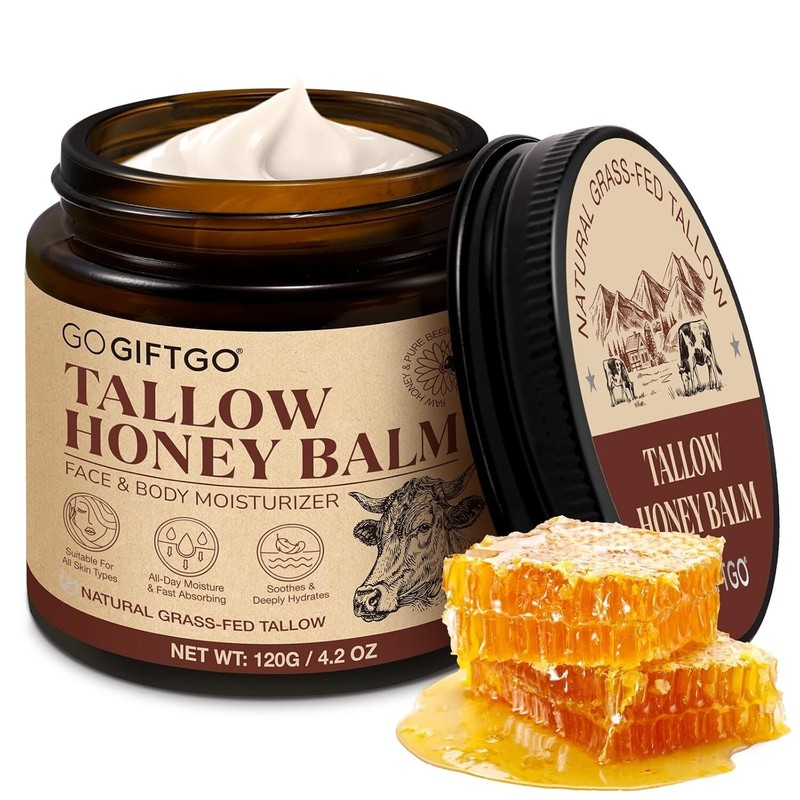 GOGIFTGO Beef Tallow for SkinTallow and Honey BalmBeef Tallow for FaceTallow …