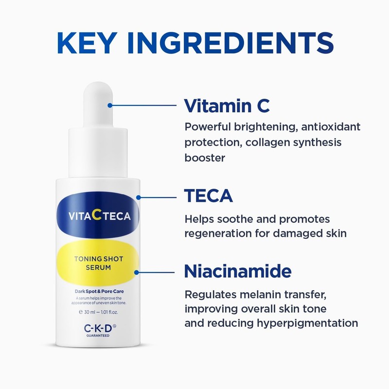 CKD Vita C Teca Toning Shot Serum Korean Skincare Dark Spots Barrier 30ml gallery