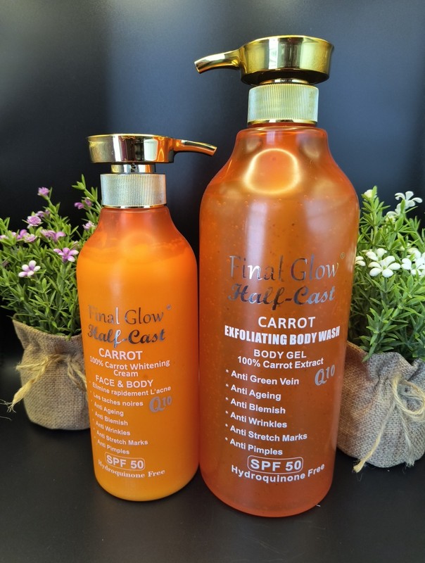 Final Glow Half-C CARROT Whitening Face & Body lotion 500ml Spf50 💯 AUTHENTIC gallery