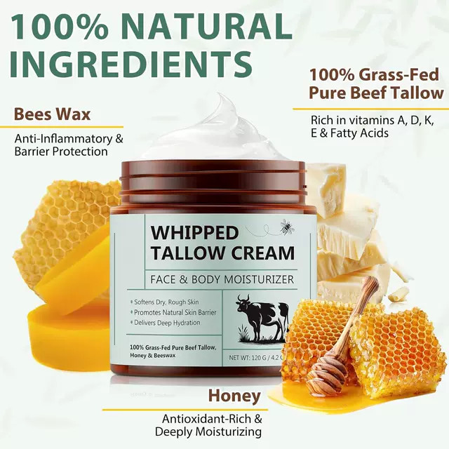 Whipped Beef Tallow and Honey Balm, Beef Tallow for Face gallery