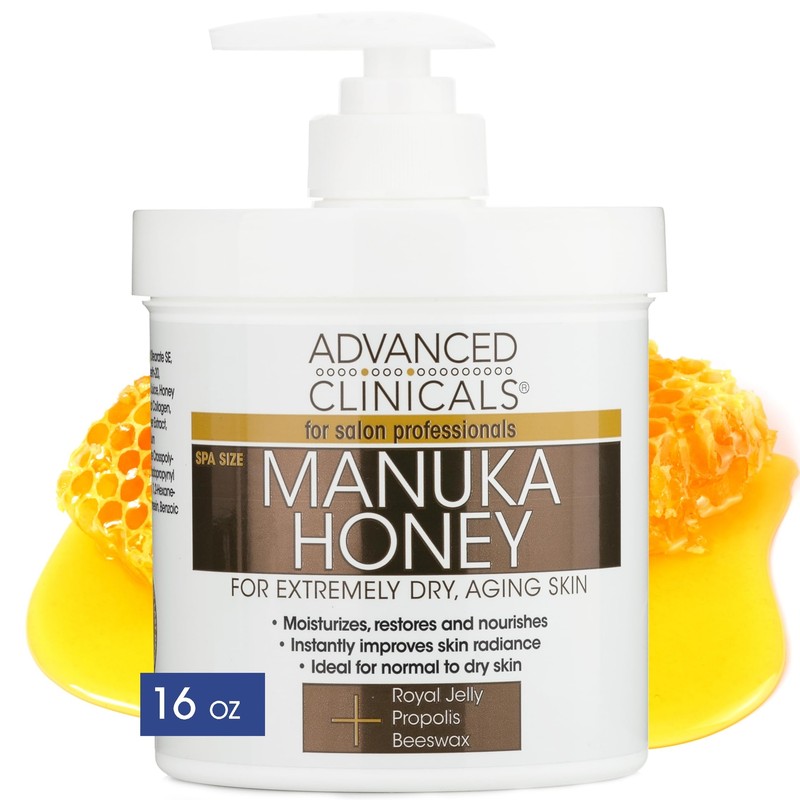Advanced Clinicals Manuka Honey Cream Face Moisturizer & Body Butter Lotion F…