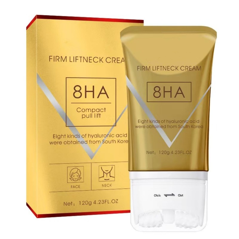 Travel-Sized AH-8 Neck Cream with Roller - Hyaluronic Acid for All Skin Types gallery