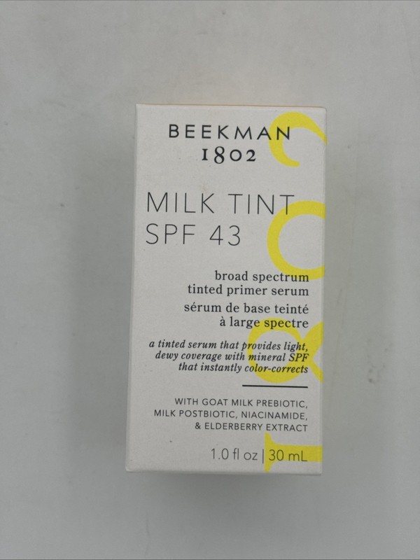Beekman 1802 Milk Tint SPF 43 Tinted Primer Serum Medium 1.0 fl-oz New in Box