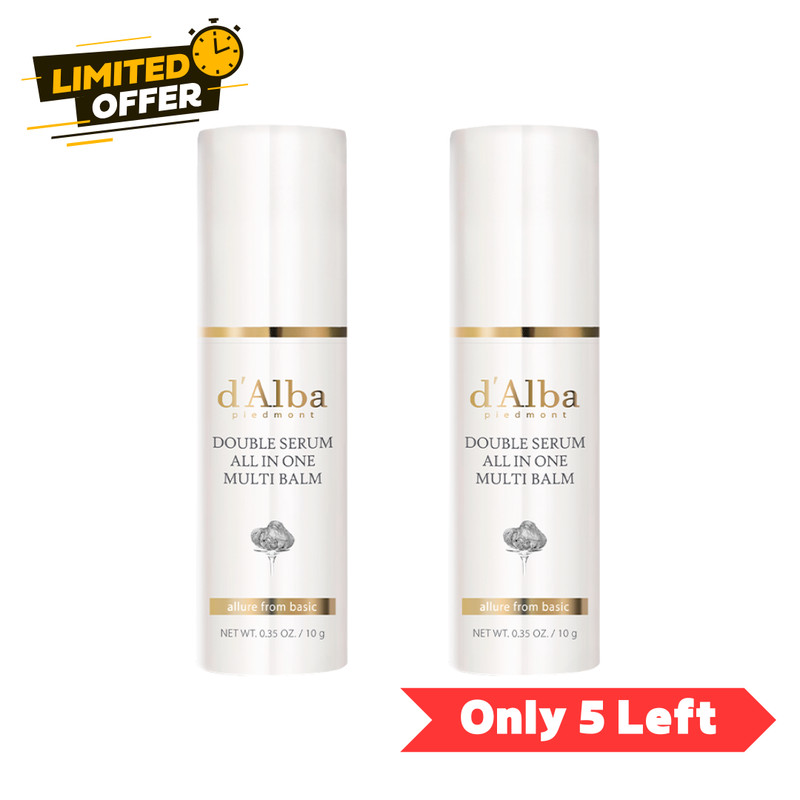 d’Alba Double Serum All-In-One Multi Balm 10g (Pack of 2) Vegan Anti-Aging Glow