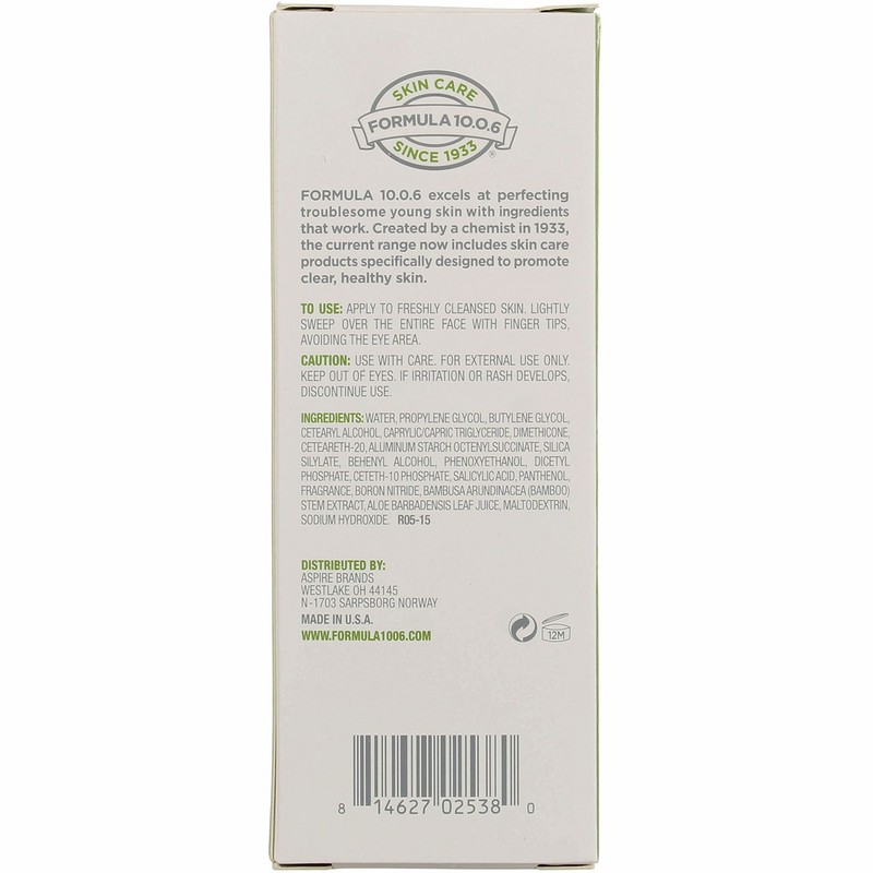 Formula 10.0.6 Seriously Shine Free Mattifying Moisturizer, Aloe Vera & Bambo... gallery
