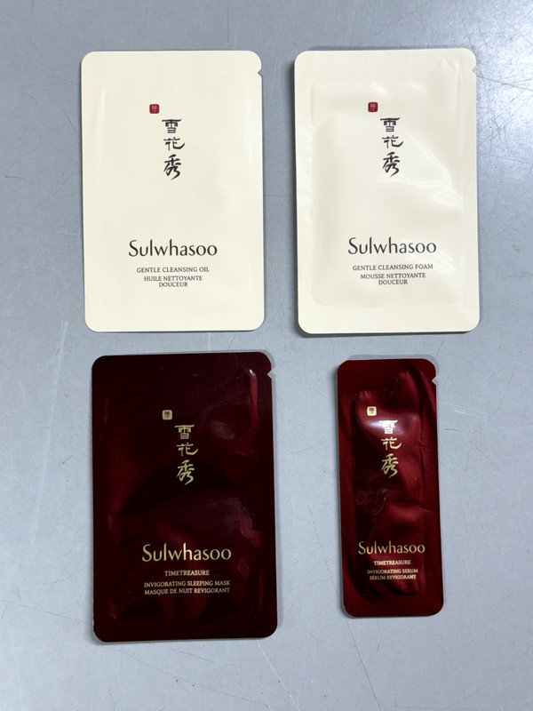 Set of 4 – Sulwhasoo Samples – Timetreasure Mask, Serum, Cleansing Oil + Foam