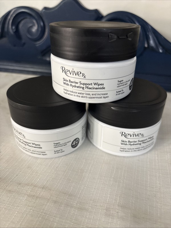 REVIVE Rx Skin Barrier Support Wipes w/ Hydrating Niacinamide SEALED 3 PACKS