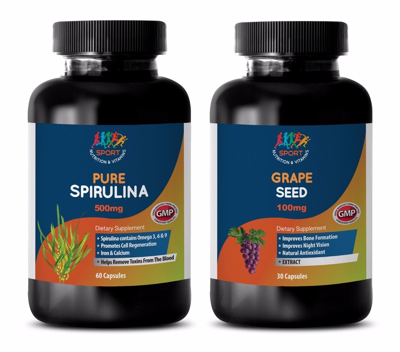 anti-aging vitamins – SPIRULINA – GRAPE SEED EXTRACT COMBO 2B – grapeseed oil fo