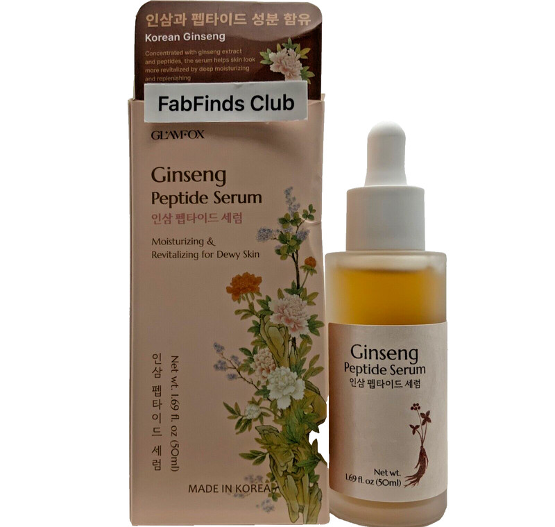 Korean GLAMFOX Ginseng Peptide Serum Moisturizing, Revitalizing for Dewy Skin