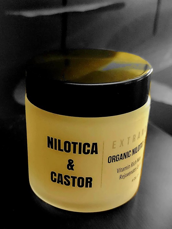 Organic Nilotica Shea Butter with Castor Oil: Unscented Skin & Hair Care (4oz)