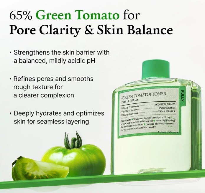 FULLY Green Tomato Vegan Toner & Serum Tighten Pores Korean Skincare gallery