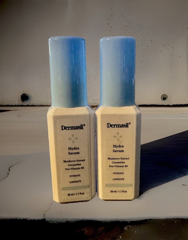 Set of 2- Dermasil Hydra Serum Blueberry Extract Ceramides Pro-Vitamin B5 50ml
